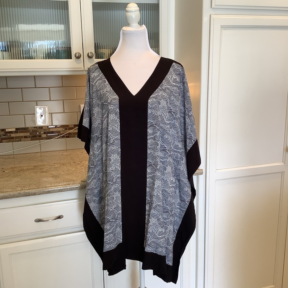 Reyn Spooner Black Kaftan NWT Size Large Limited Issue with Wavy Print